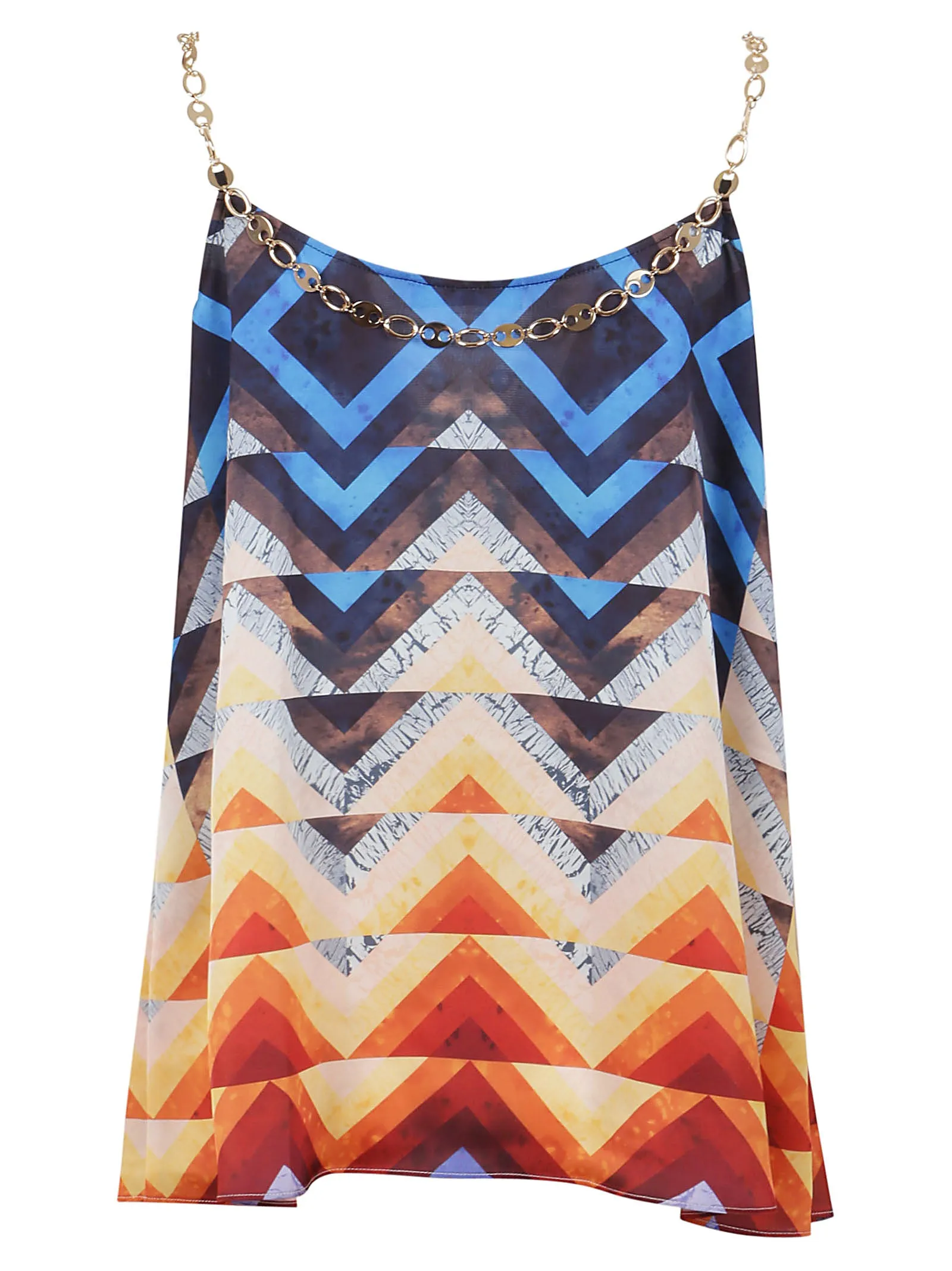 Paco Rabanne Color Blocked Chain Detailed Top