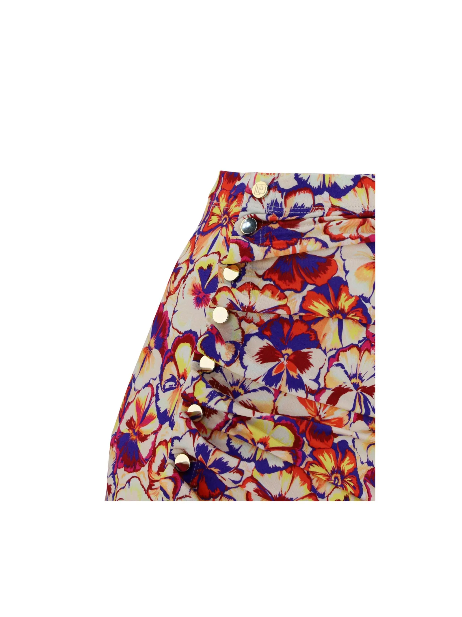 Paco Rabanne Floral Printed Asymmetric Mini Skirt