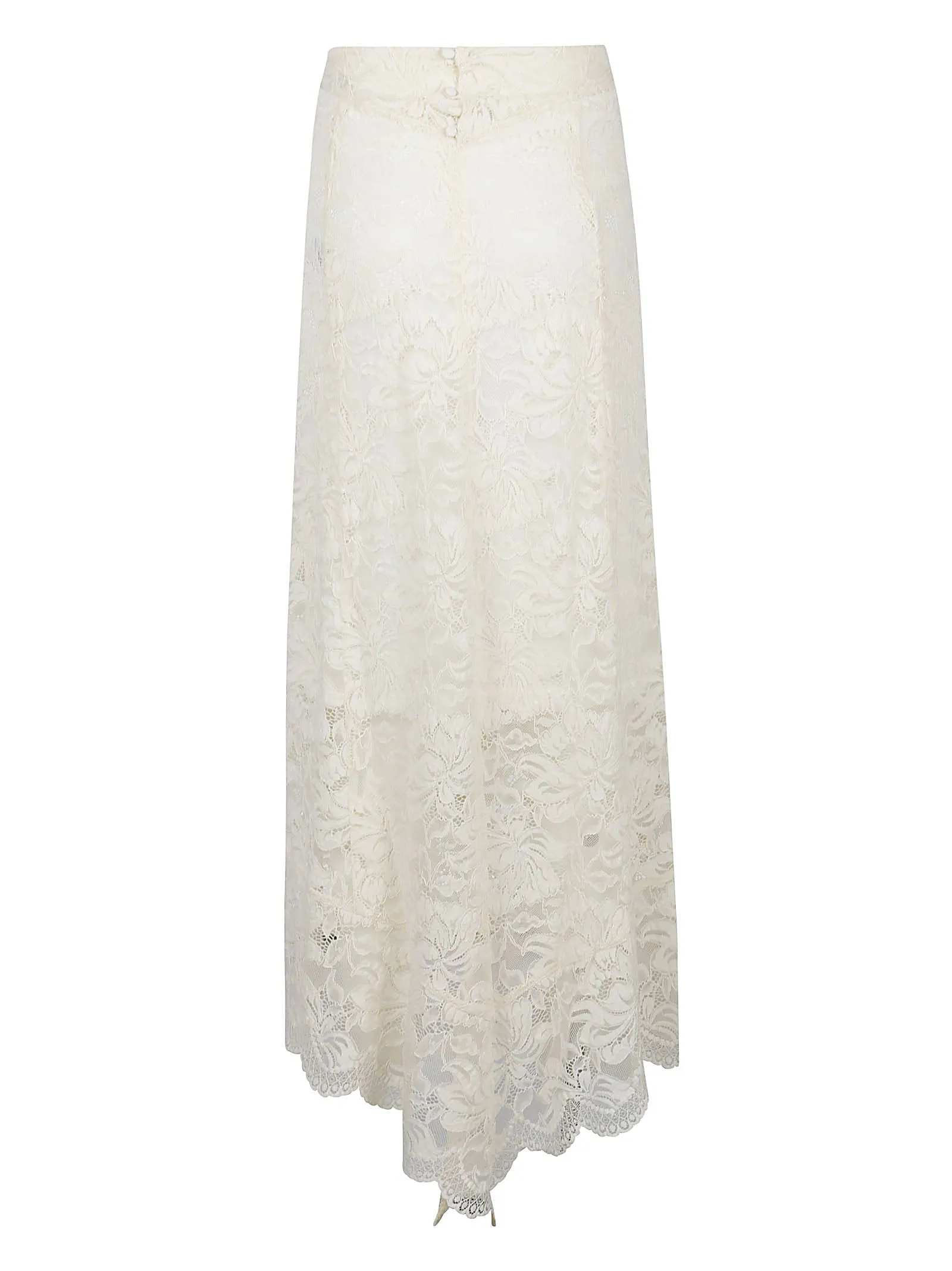 Paco Rabanne High-Waisted Lace Midi Skirt