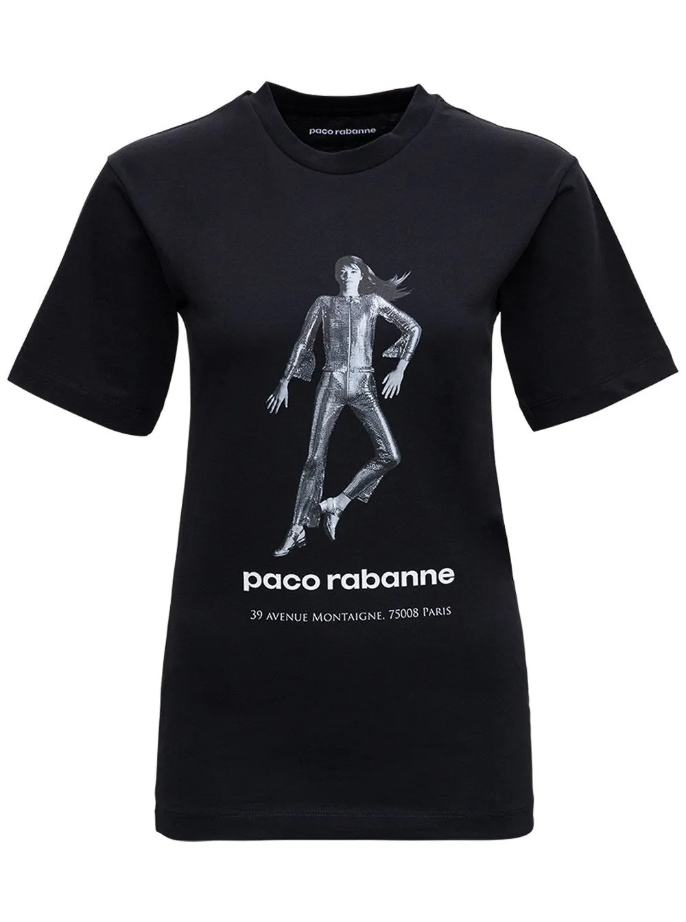 Paco Rabanne Logo Printed Crewneck T-Shirt