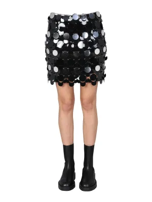 Paco Rabanne Mirror Effect Discs Mini Skirt