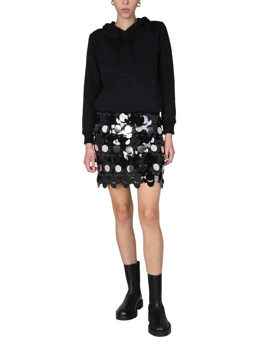Paco Rabanne Mirror Effect Discs Mini Skirt