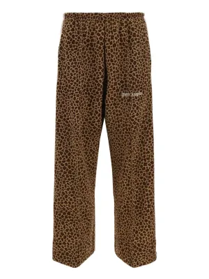 Palm Angels Leopard Print Cropped Track Pants