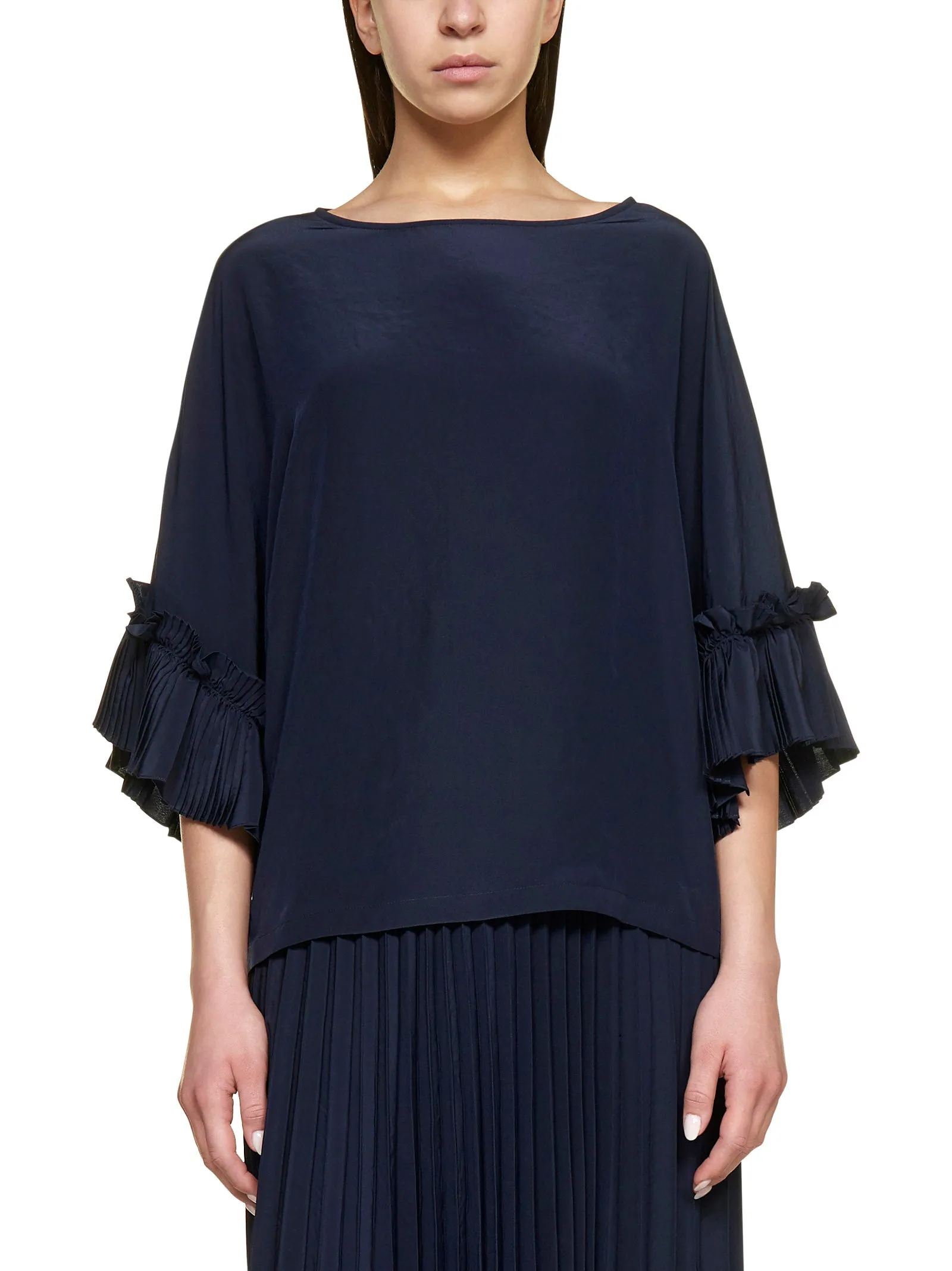 P.A.R.O.S.H. Ruffle Detailed Crewneck Top