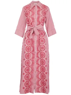 P.A.R.O.S.H. Striped Tie Waist Dress