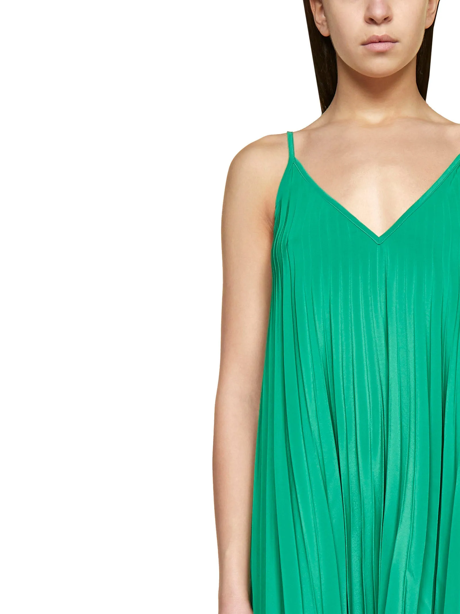 P.A.R.O.S.H. V-Neck Pleated Maxi Dress