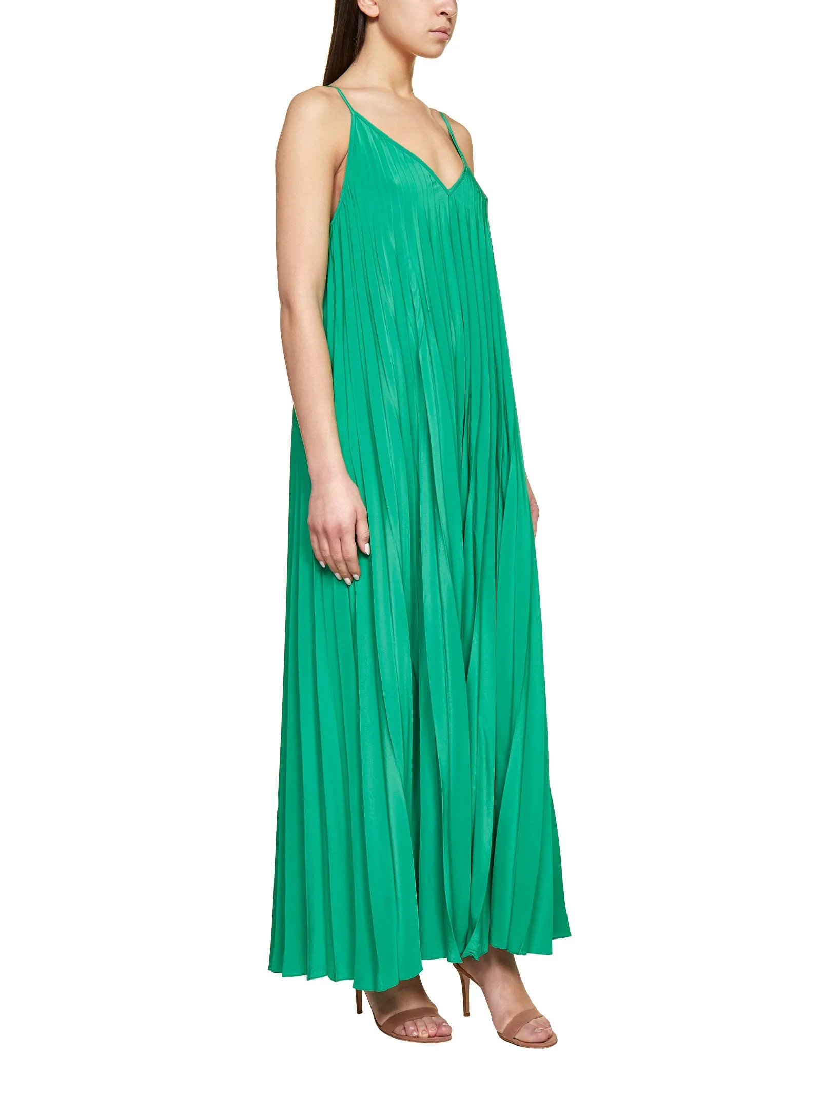 P.A.R.O.S.H. V-Neck Pleated Maxi Dress