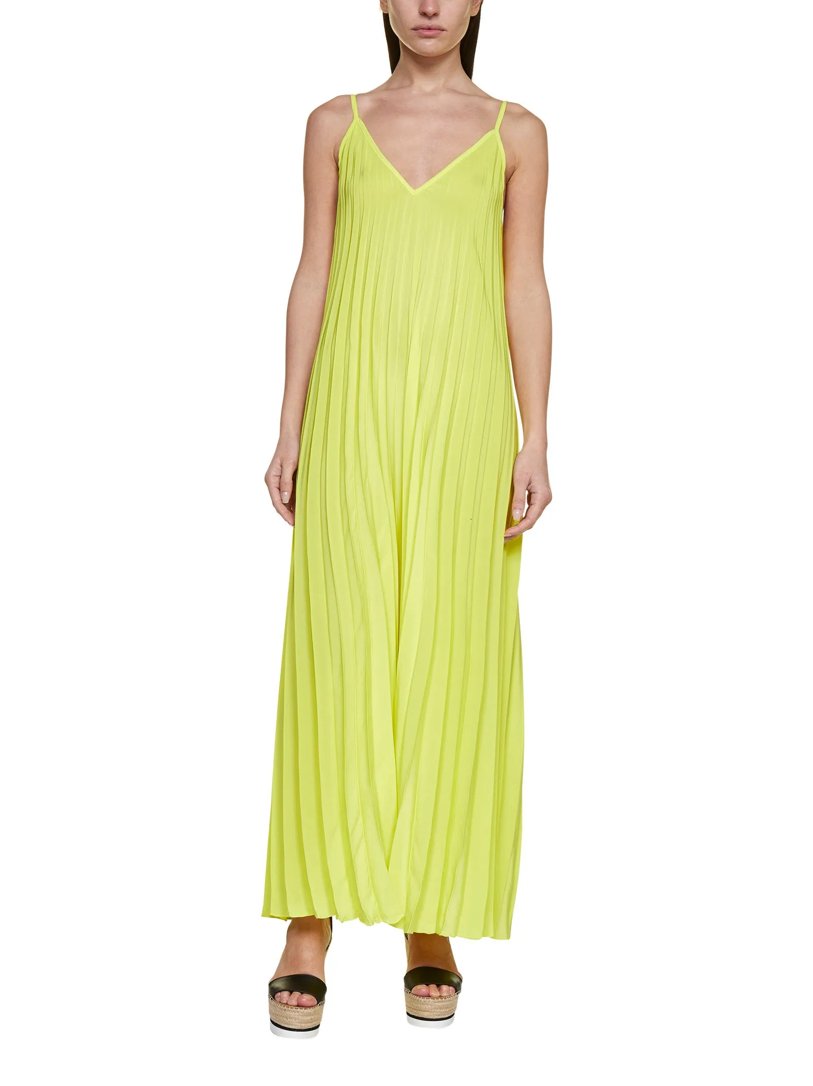 P.A.R.O.S.H. V-Neck Pleated Maxi Dress