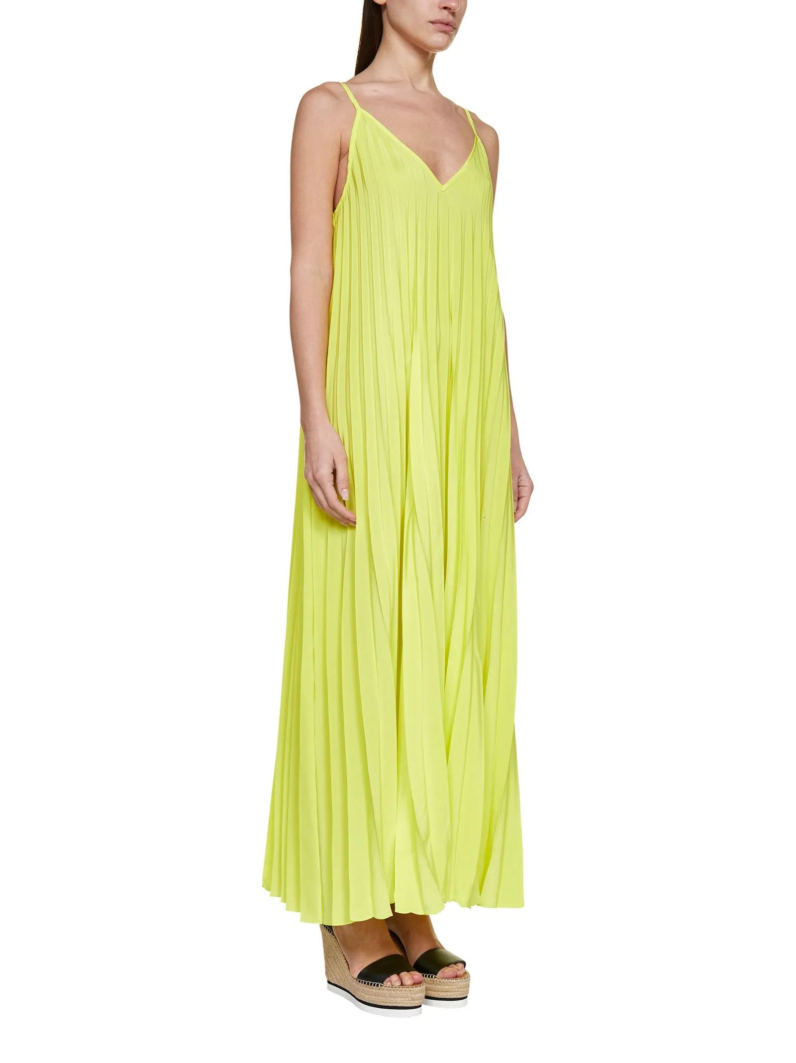 P.A.R.O.S.H. V-Neck Pleated Maxi Dress