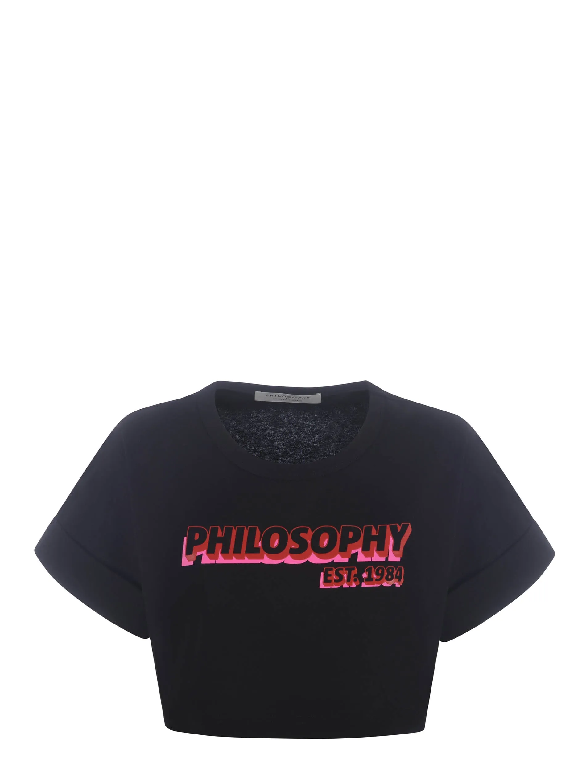 Philosophy Di Lorenzo Serafini Logo Printed Cropped T-Shirt