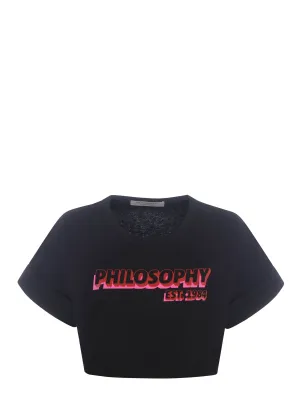 Philosophy Di Lorenzo Serafini Logo Printed Cropped T-Shirt