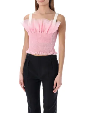 Philosophy Di Lorenzo Serafini Sleeveless Tulle Cropped Top