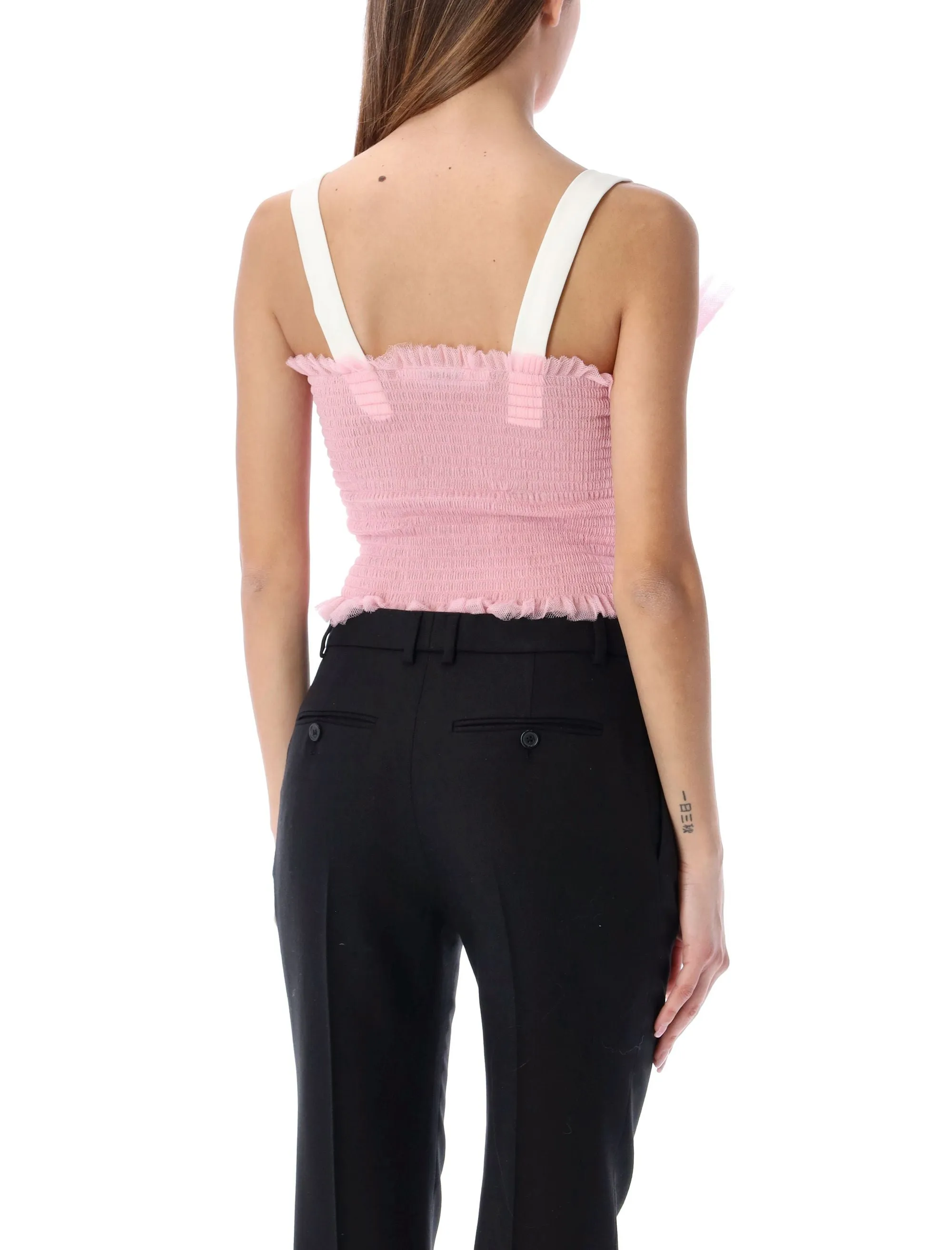 Philosophy Di Lorenzo Serafini Sleeveless Tulle Cropped Top