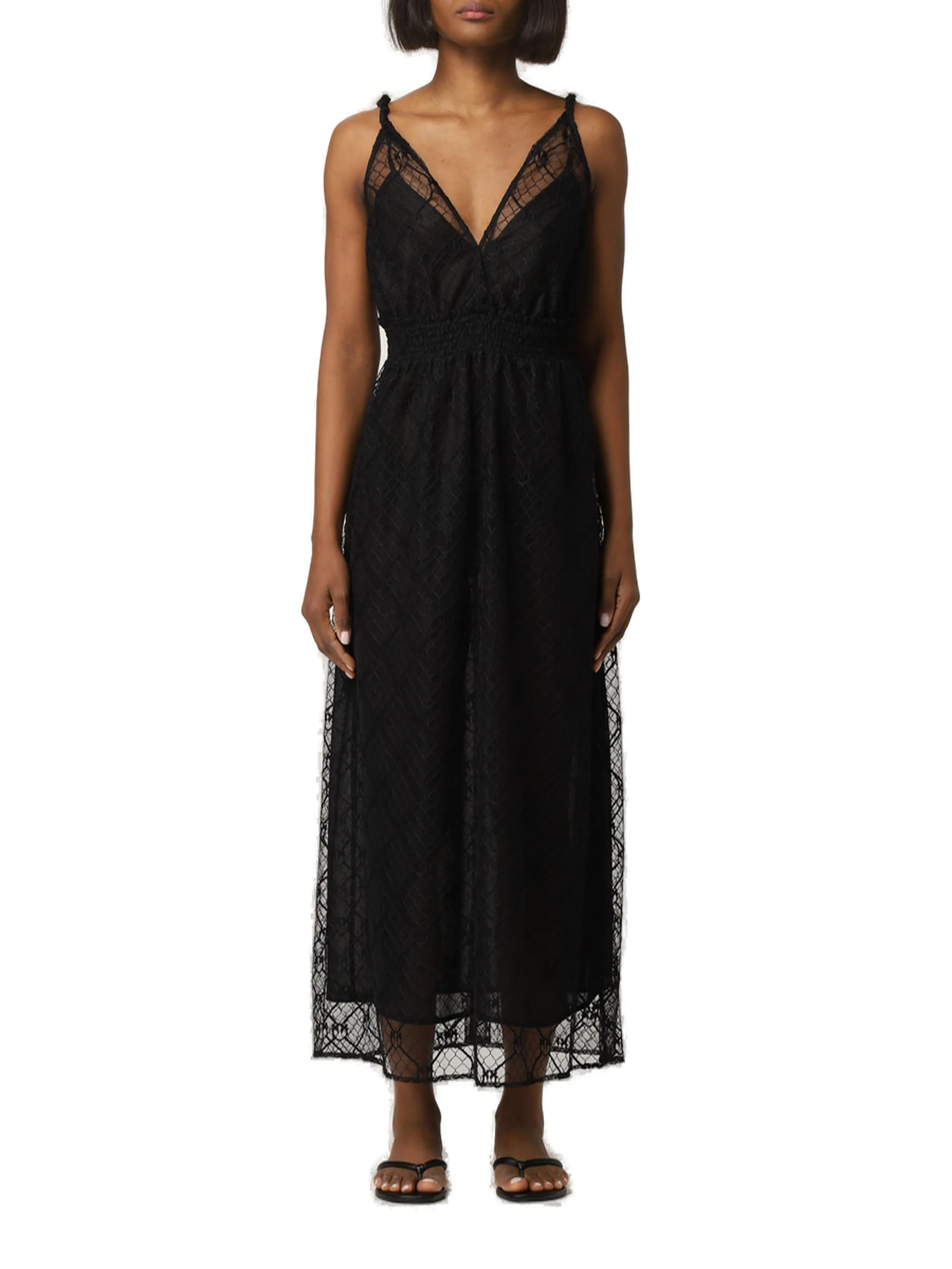 Pinko All-Over Love Birds Motif Midi Dress