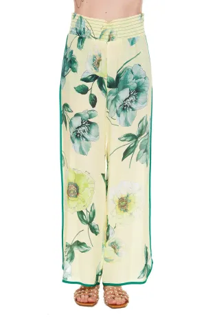 Pinko Allover Rose Printed Wide Leg Pants