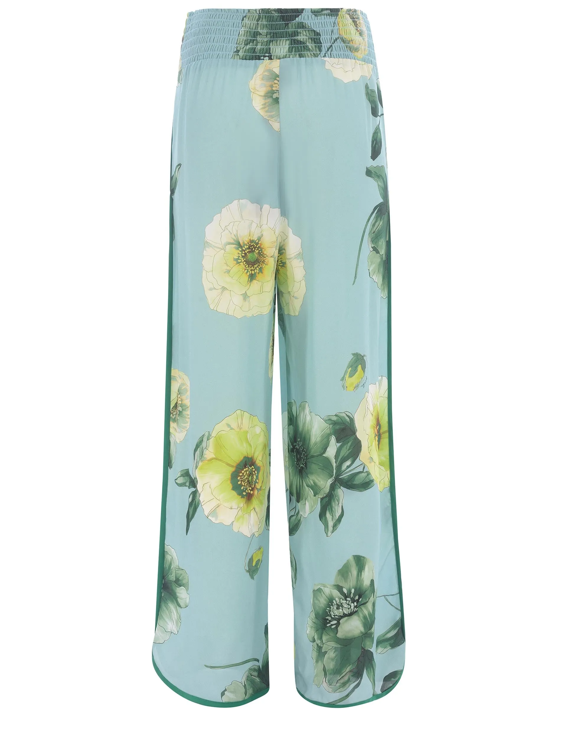 Pinko Allover Rose Printed Wide Leg Pants