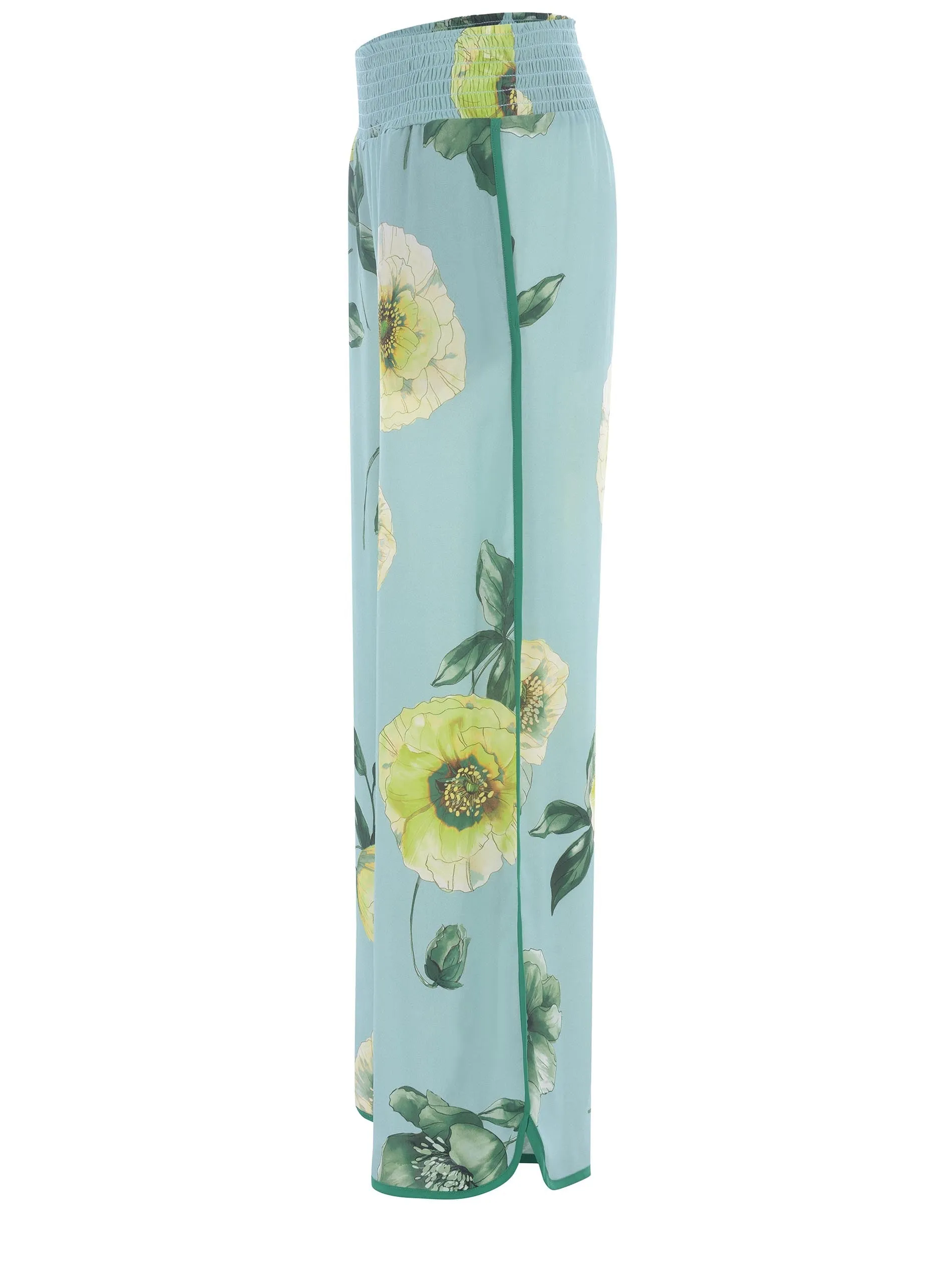 Pinko Allover Rose Printed Wide Leg Pants