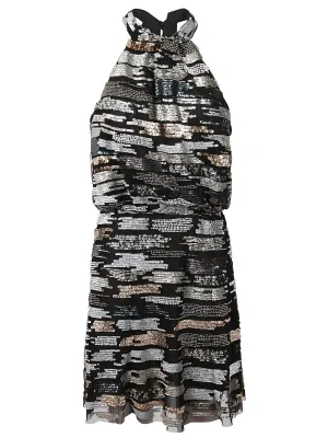 Pinko Allover Sequin Embroidered Mini Dress