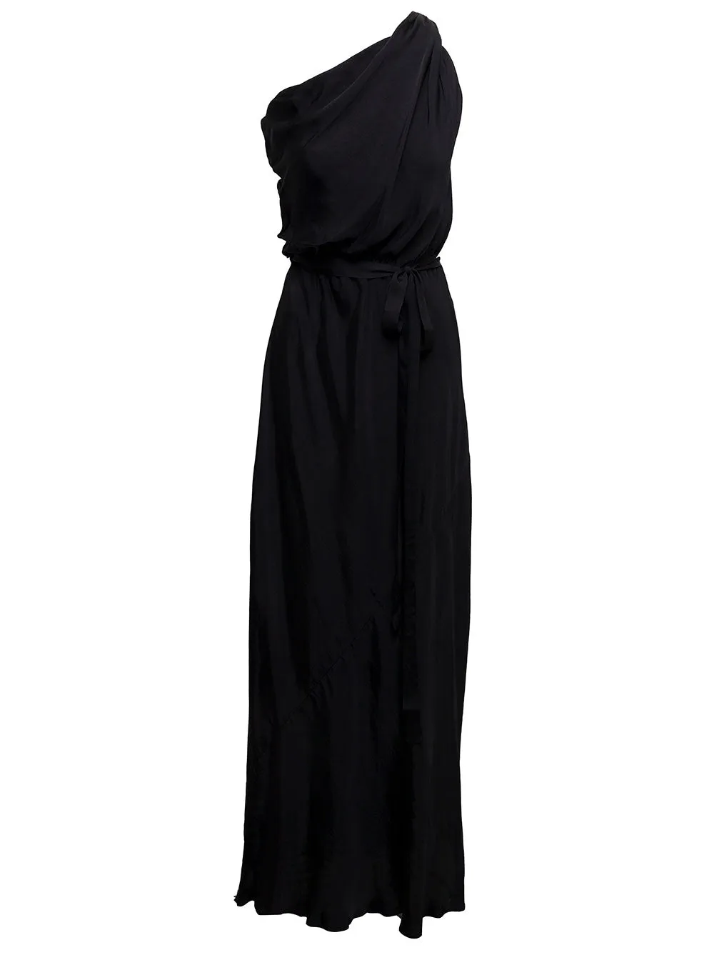 Pinko Belted One-Shoulder Maxi Dress