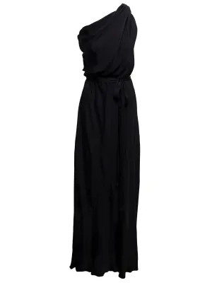Pinko Belted One-Shoulder Maxi Dress