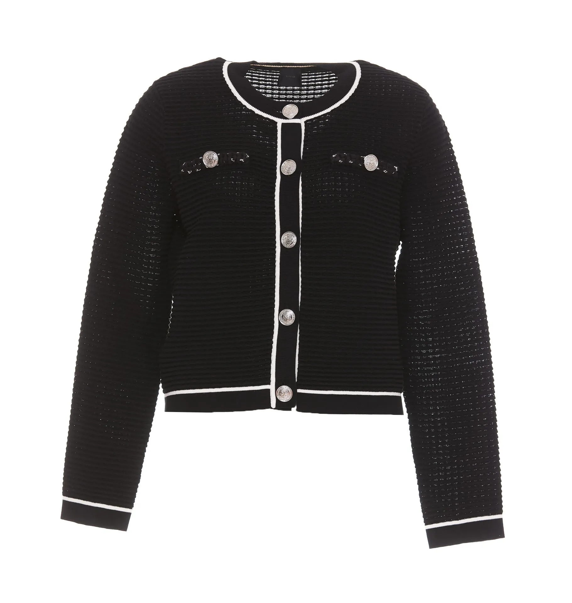 Pinko Button Detailed Crewneck Jacket