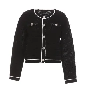 Pinko Button Detailed Crewneck Jacket