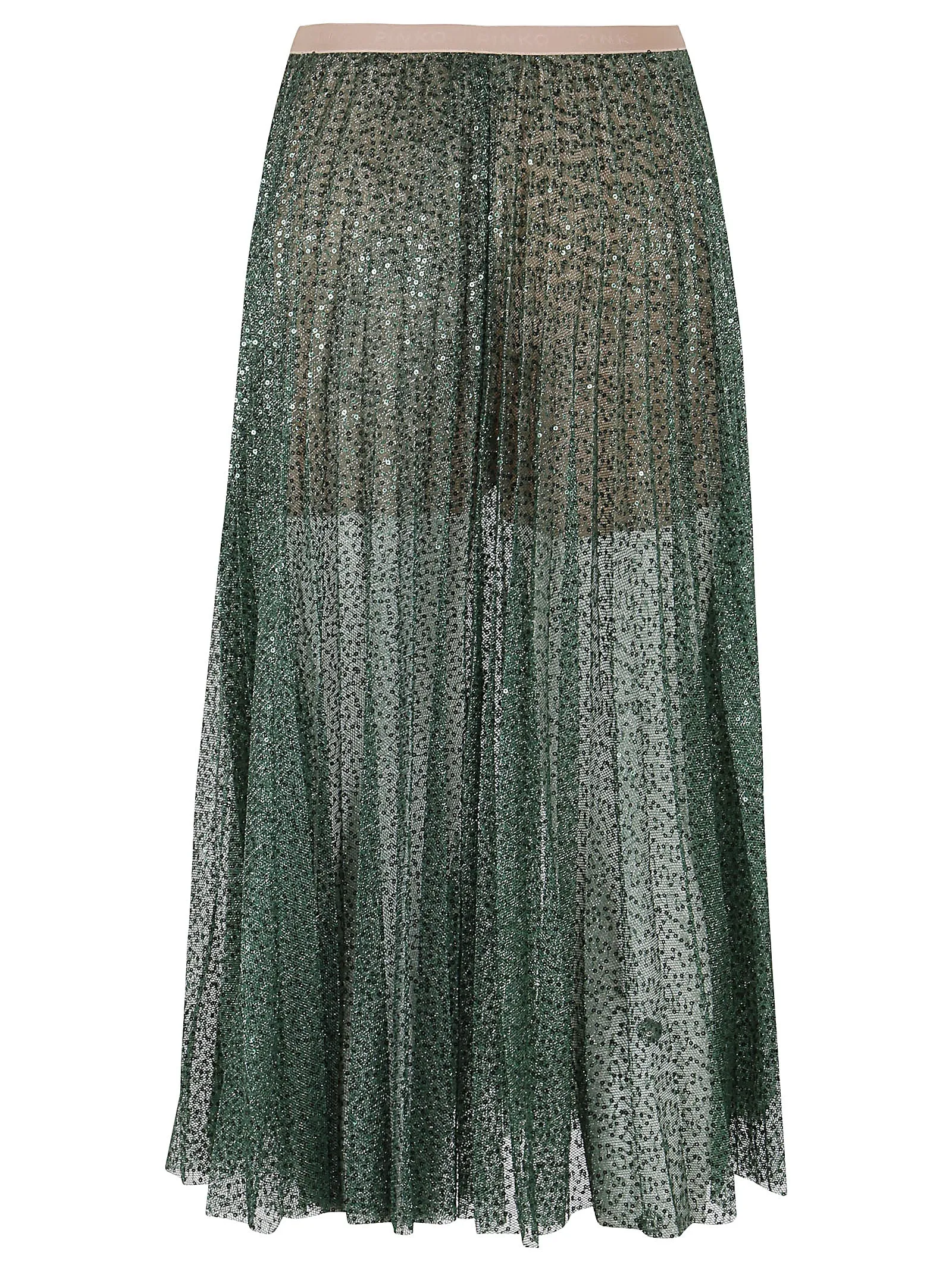 Pinko Embellished Pleated Midi Skirt