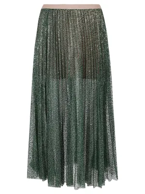 Pinko Embellished Pleated Midi Skirt