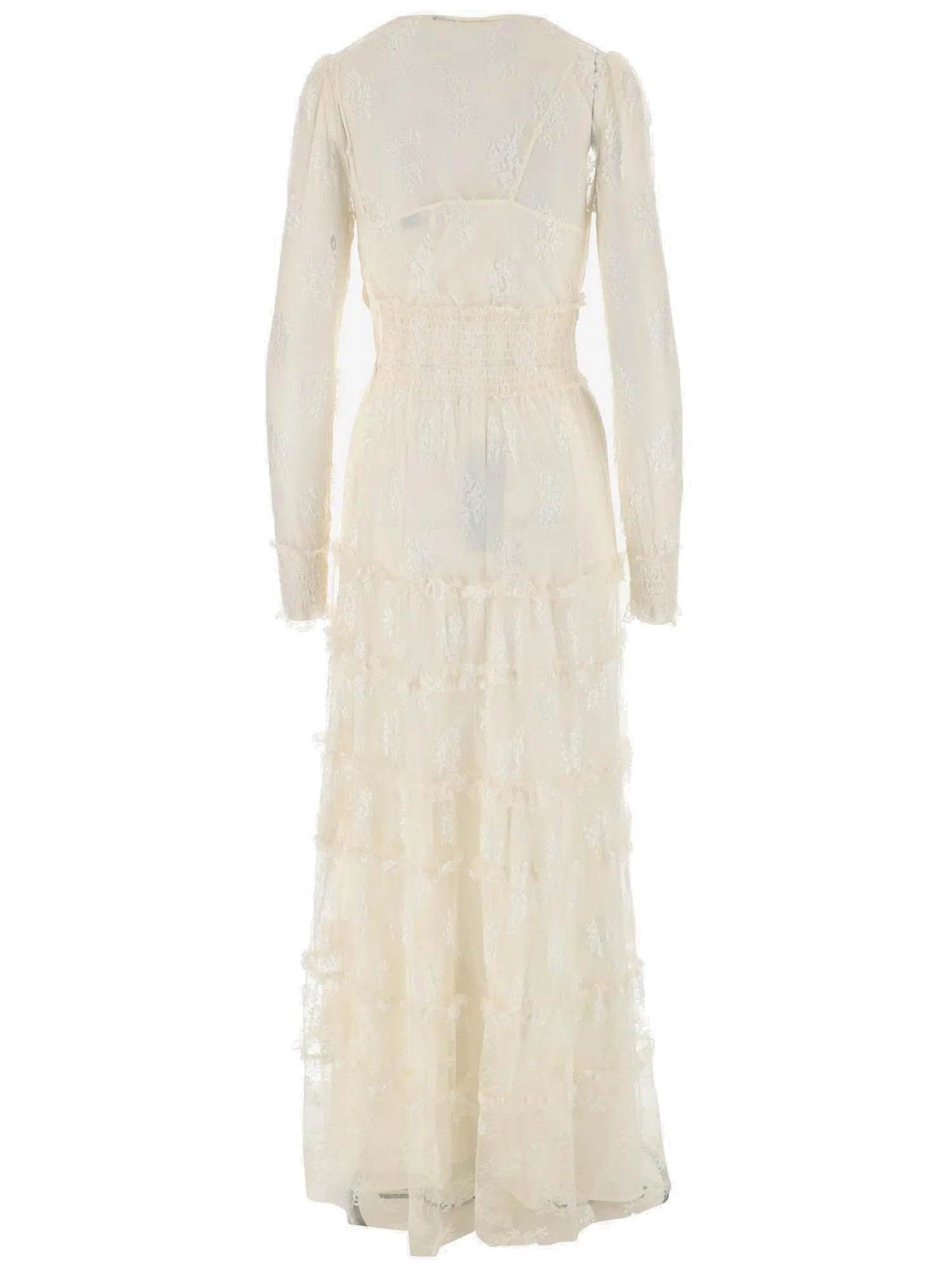 Pinko Floral Embroidered Tulle Maxi Dress