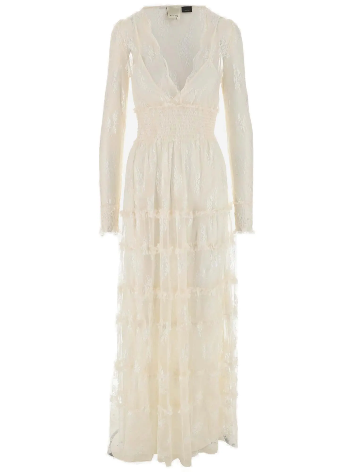 Pinko Floral Embroidered Tulle Maxi Dress