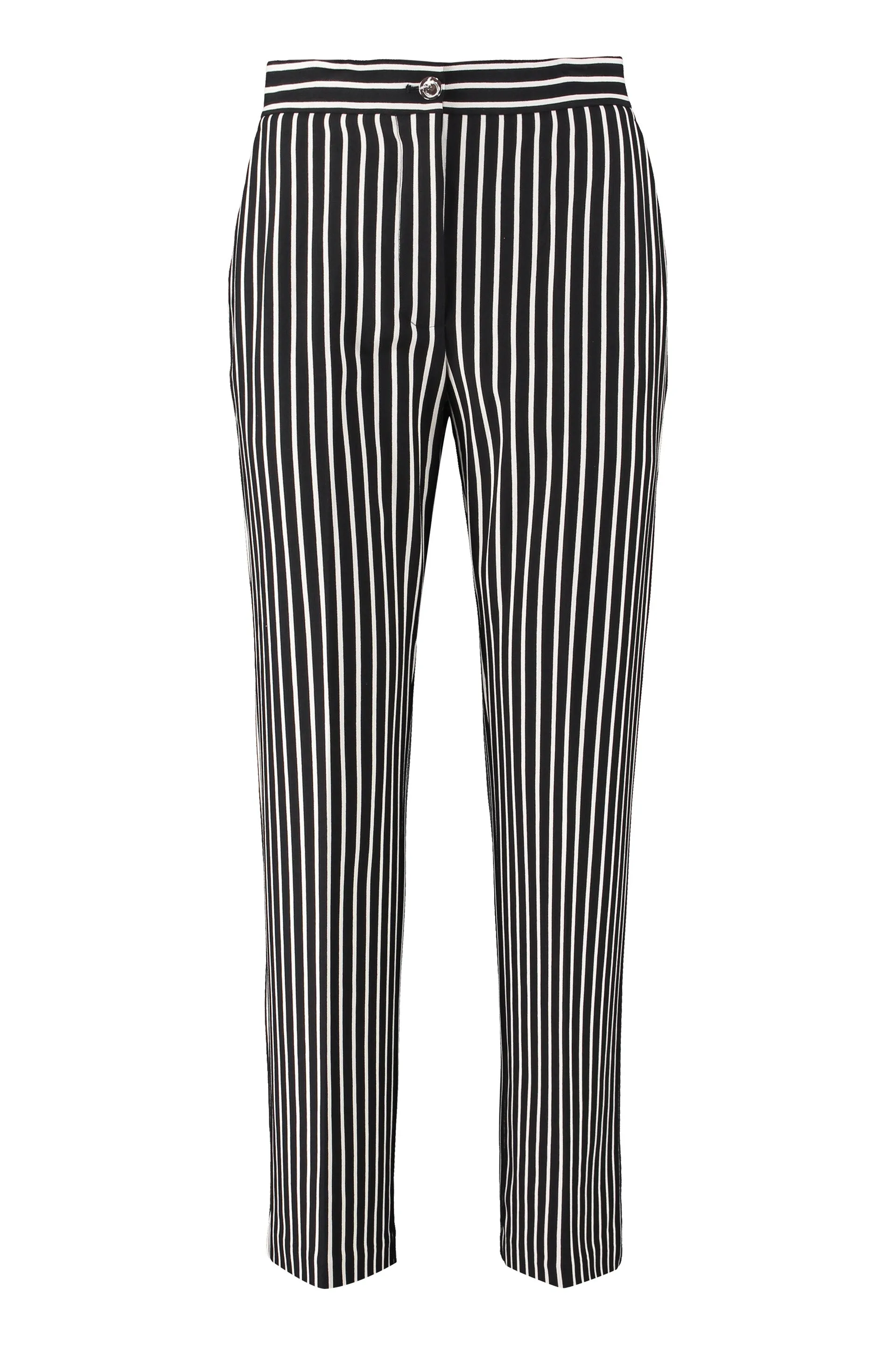Pinko High Waist Straight Leg Striped Pants