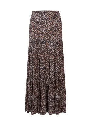 Pinko Leopard Printed Maxi Skirt
