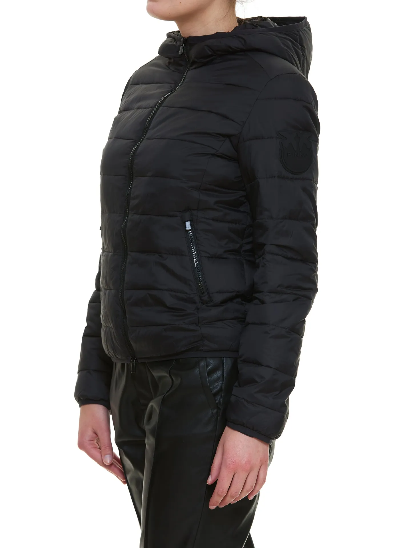 Pinko Logo Patch Hooded Padded Jacket