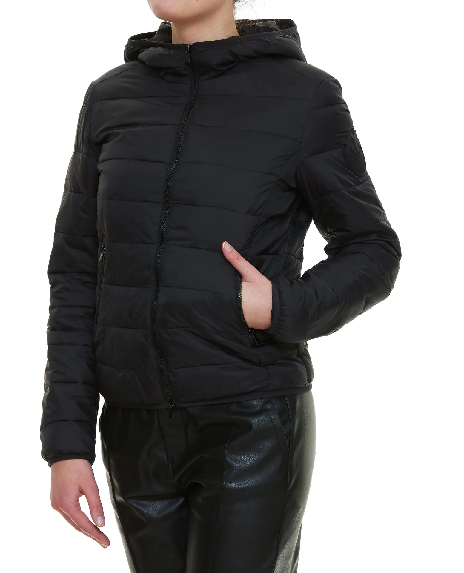 Pinko Logo Patch Hooded Padded Jacket