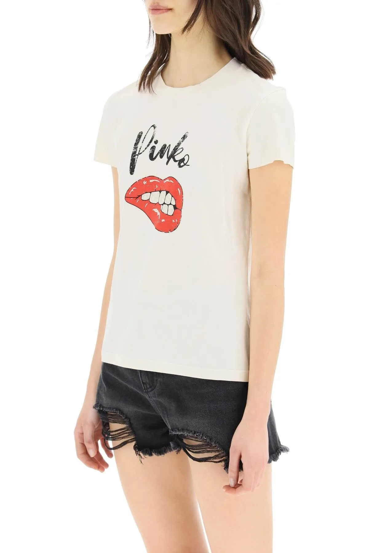 Pinko Logo Printed Crewneck T-Shirt