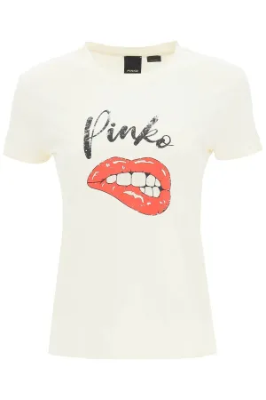 Pinko Logo Printed Crewneck T-Shirt
