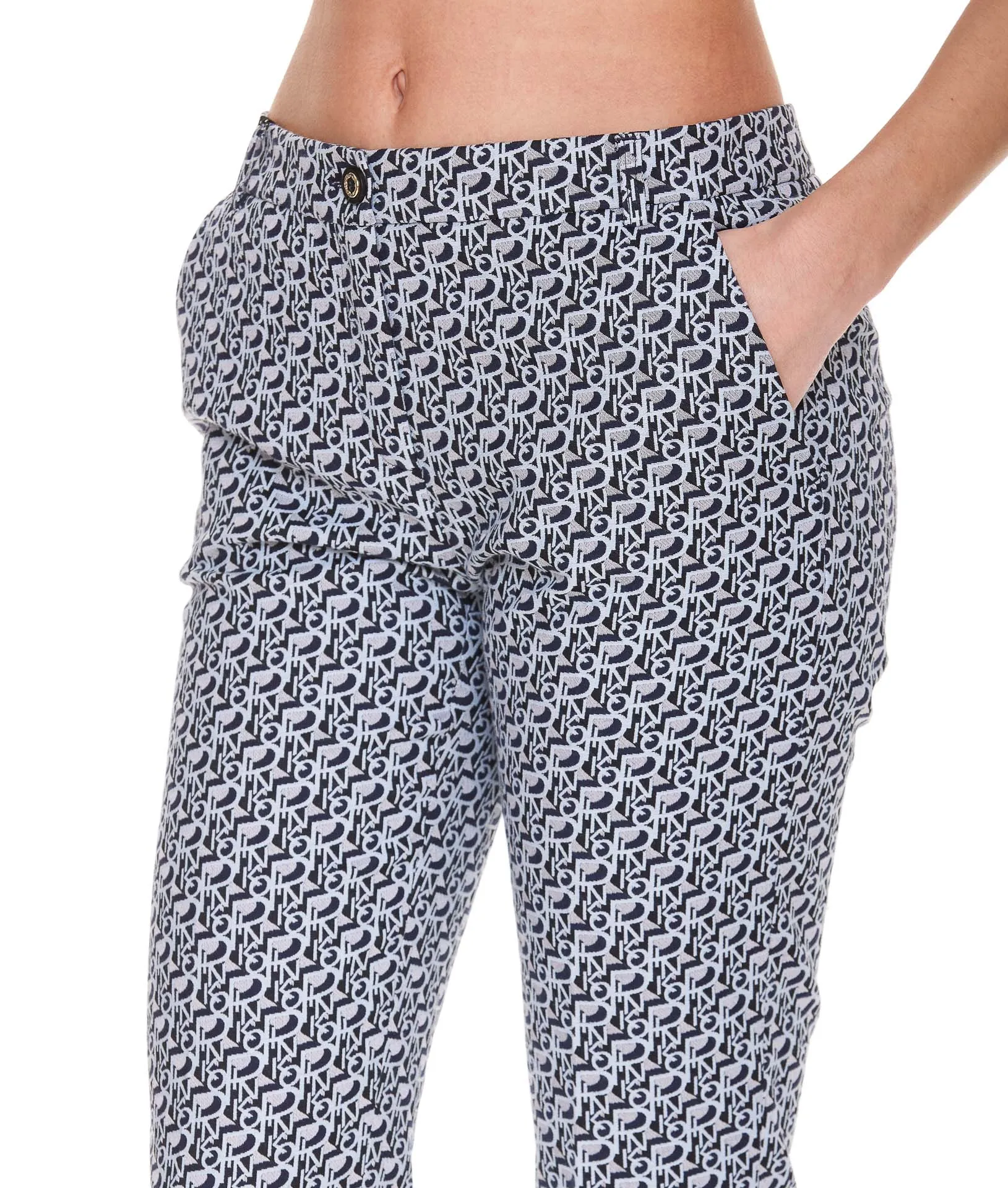 Pinko Monogram Printed Cropped Pants
