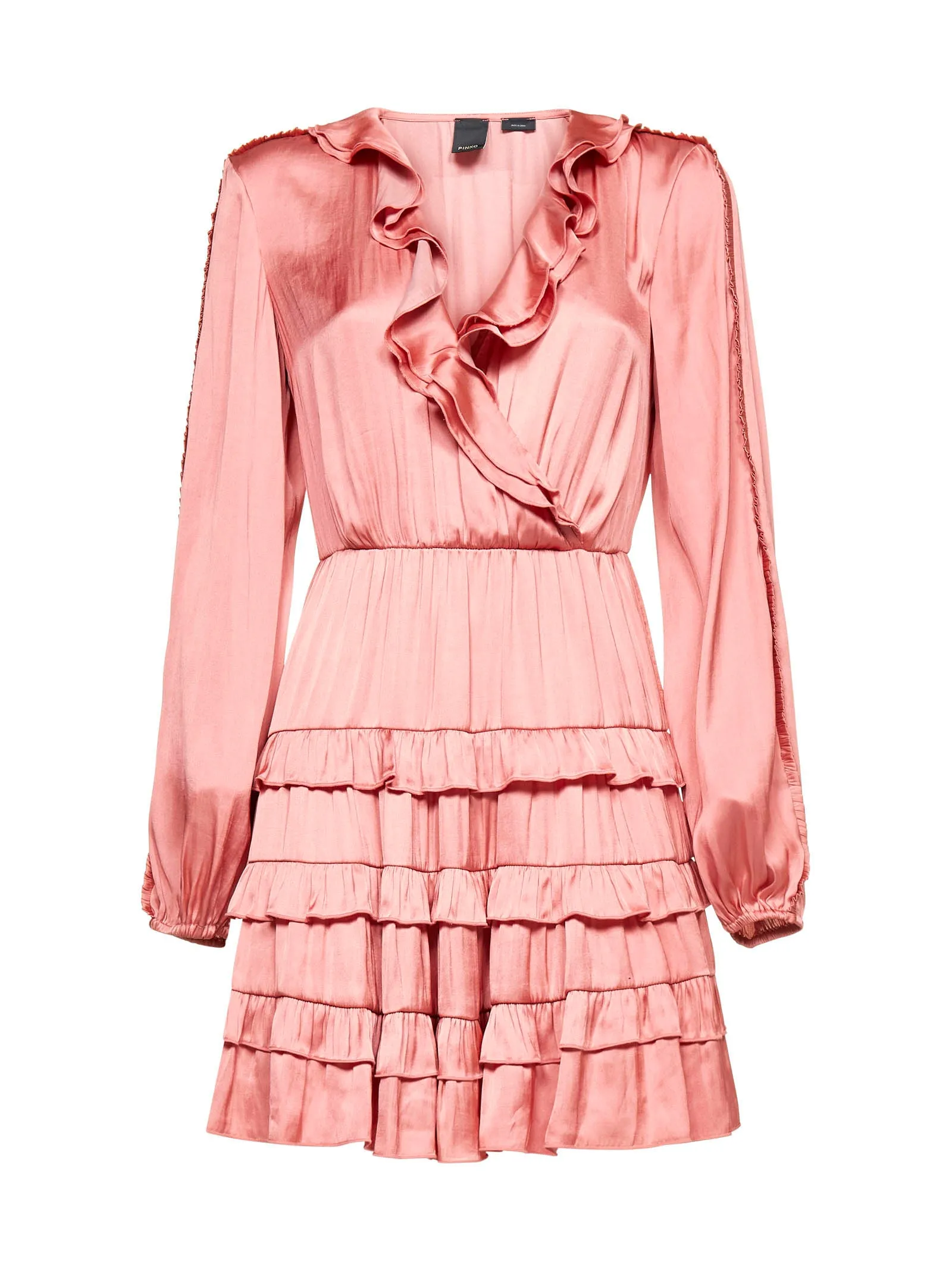 Pinko Ruffled Long-Sleeved Mini Dress