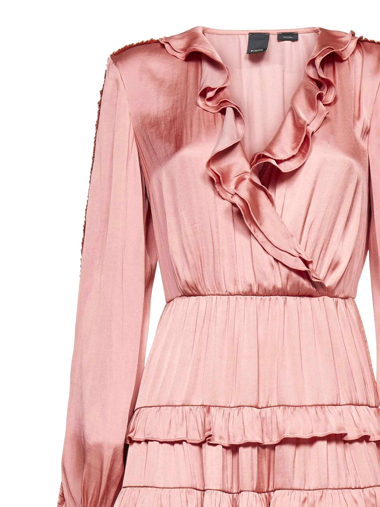 Pinko Ruffled Long-Sleeved Mini Dress