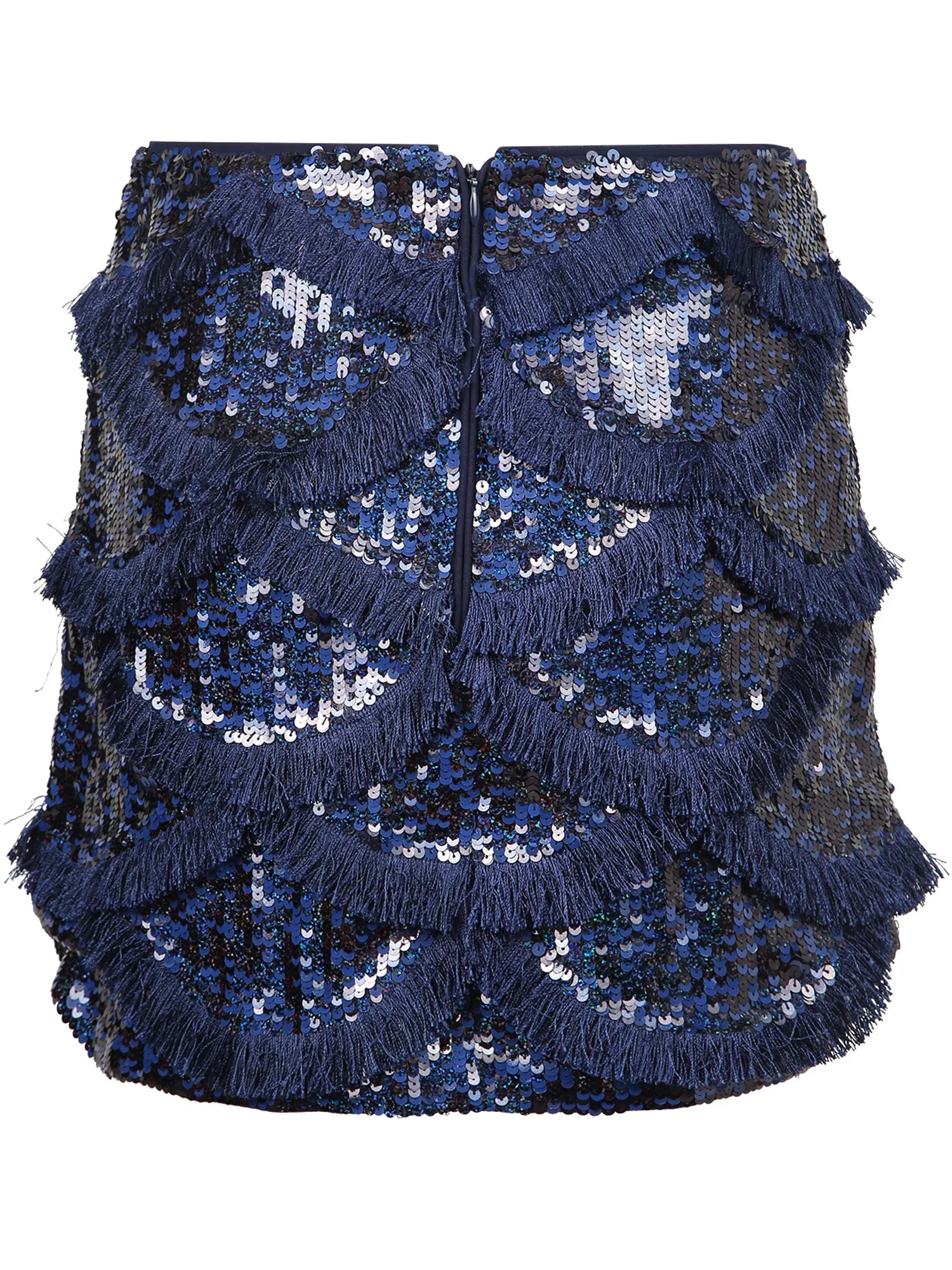 Pinko Sequin Embellished Fringed Mini Skirt