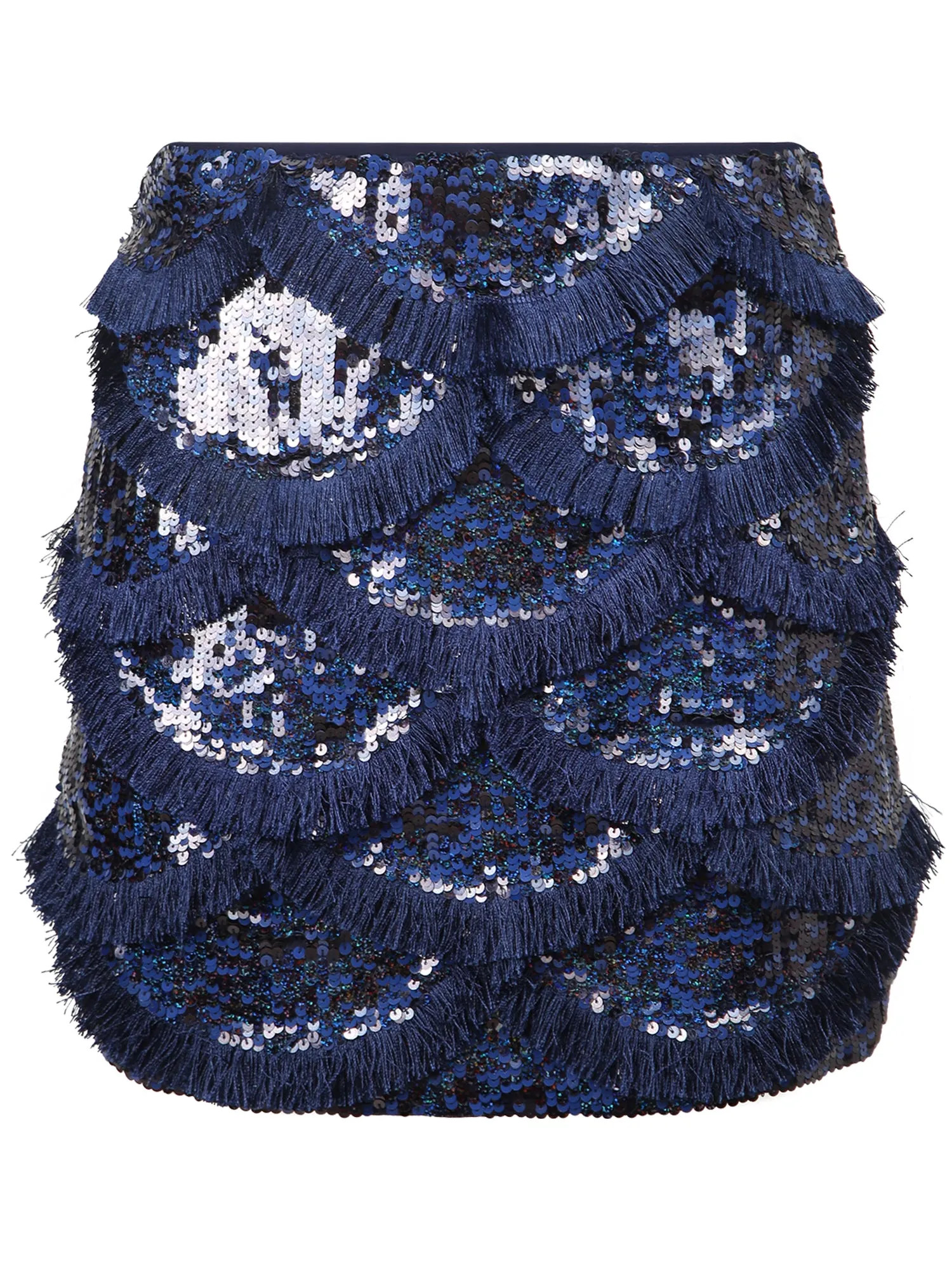 Pinko Sequin Embellished Fringed Mini Skirt