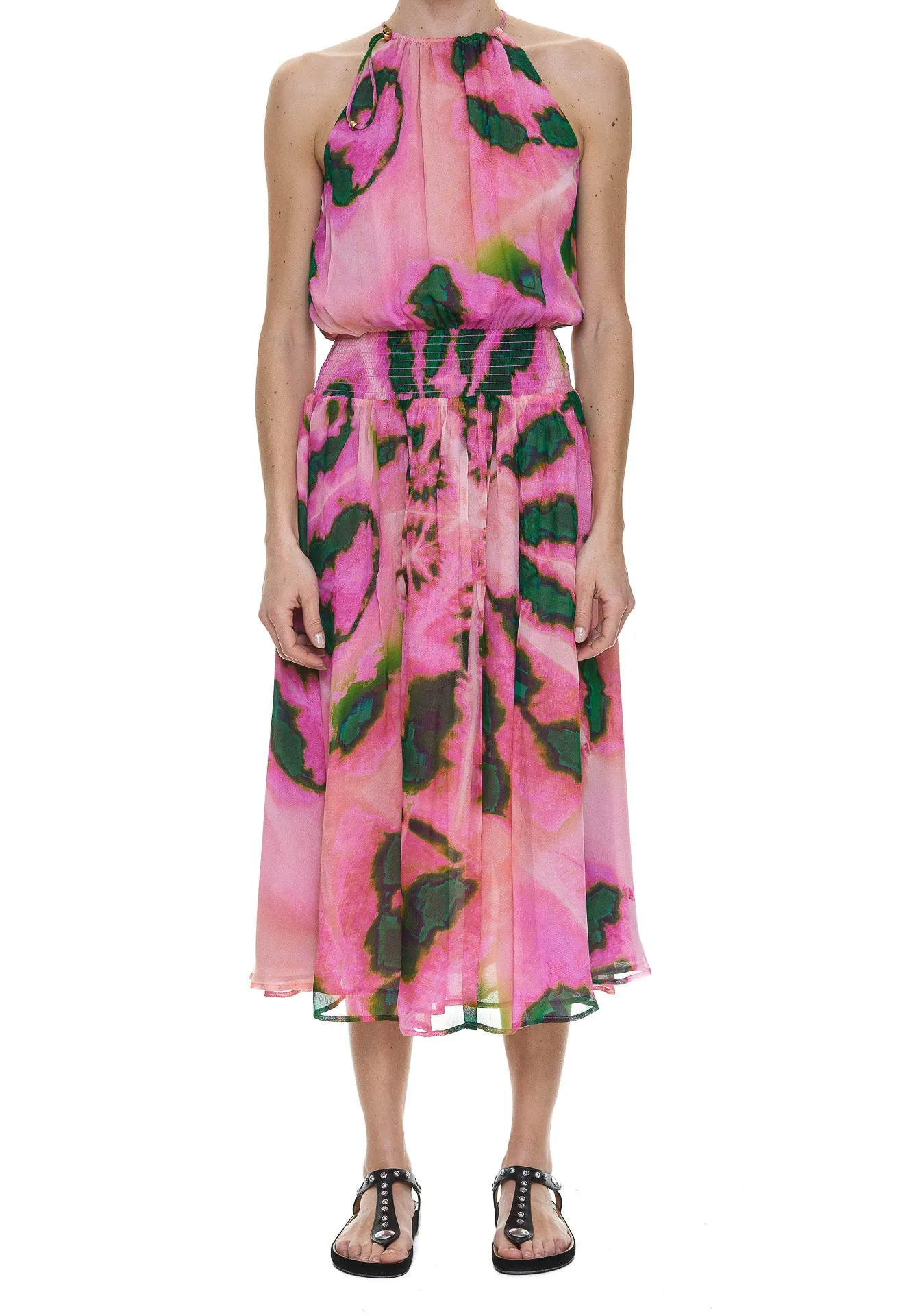 Pinko Tie-Dye Sleeveless Midi Dress
