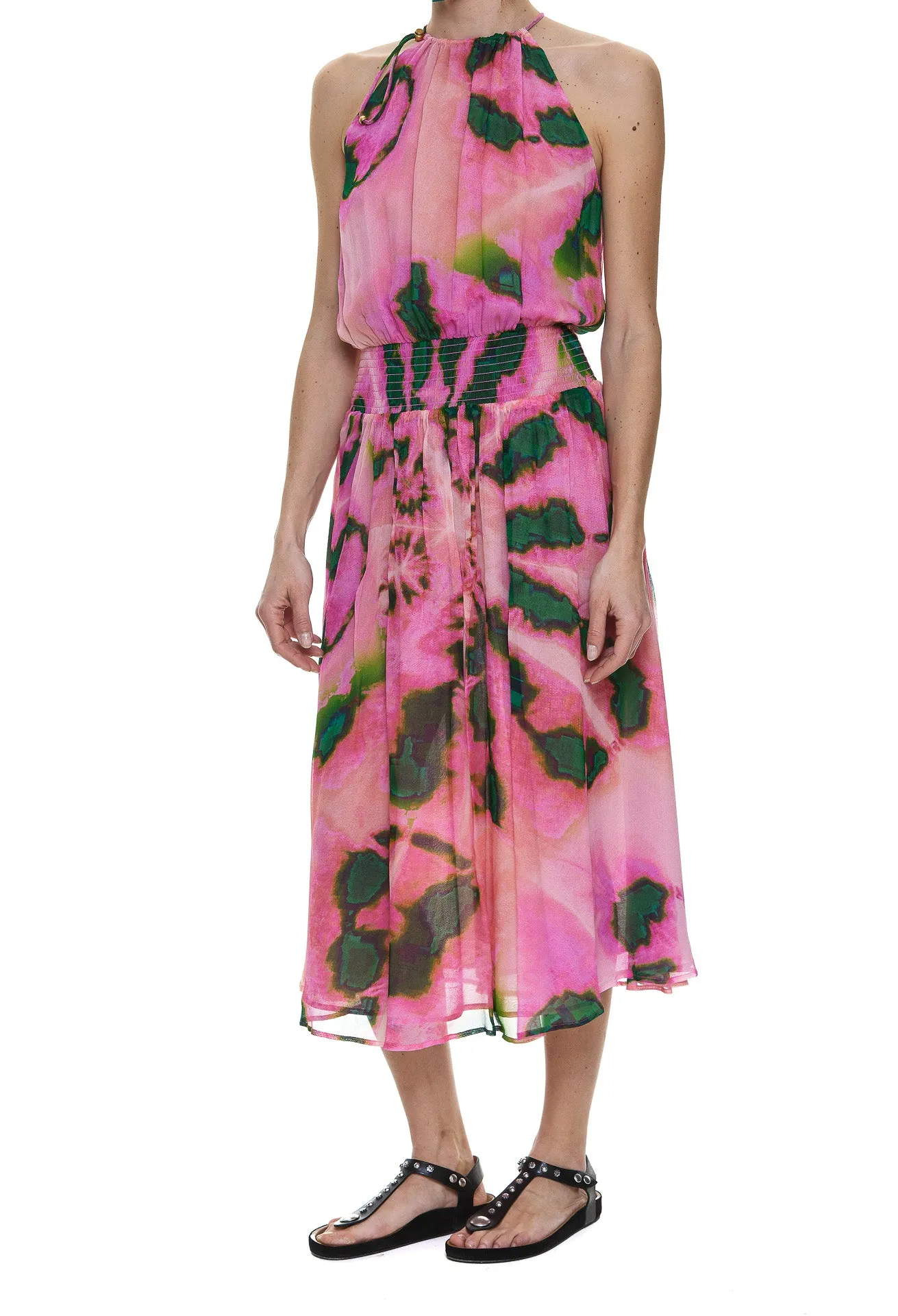 Pinko Tie-Dye Sleeveless Midi Dress
