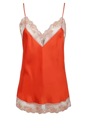 Pinko V-Neck Laces-Detailed Sleeveless Top