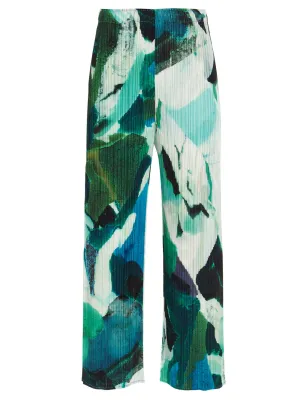 Pleats Please By Issey Miyake Petal Waltz Printed Cropped Pants