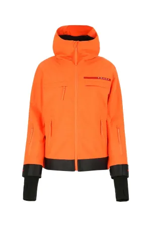Prada Logo Detailed Zip-Up Jacket