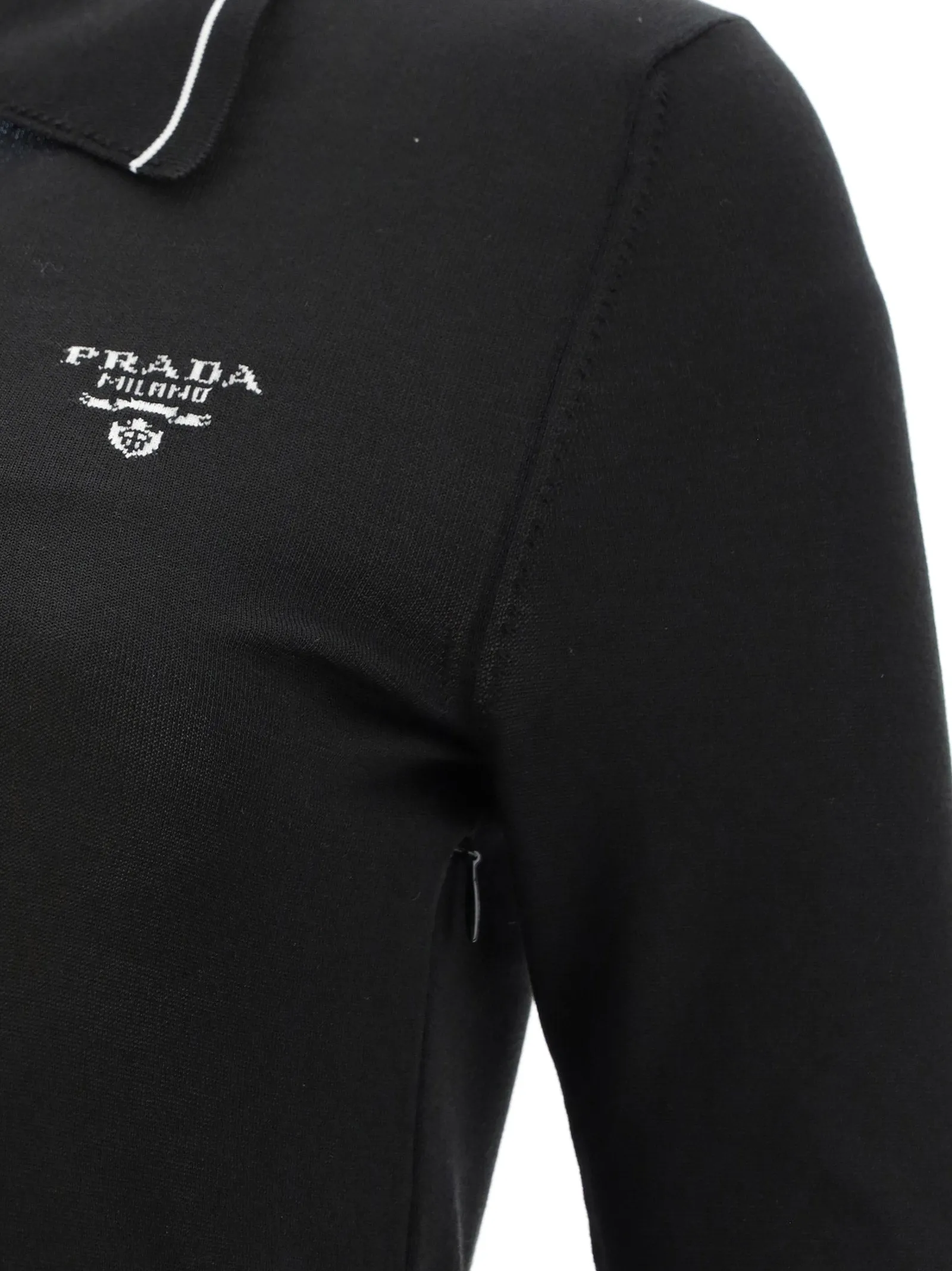Prada Logo Intarsia Midi Polo Dress