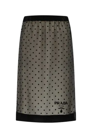 Prada Polka-Dot Midi Skirt