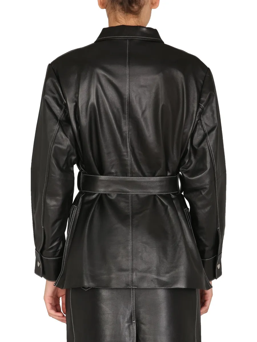 Proenza Schouler White Label Stitching Detail Belted Jacket
