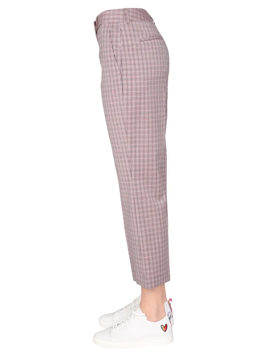 PS Paul Smith Checked Flared Cropped Trousers